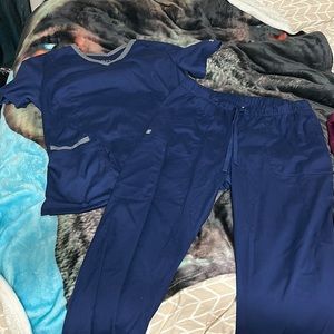 Maevin Matrix Womens Scrubs Navy Blue LARGE